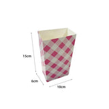 Load image into Gallery viewer, 10 Pack Pink Gingham Popcorn Box - 10cm x 6cm x 15cm