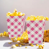 Load image into Gallery viewer, 10 Pack Pink Gingham Popcorn Box - 10cm x 6cm x 15cm