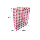 Load image into Gallery viewer, Pink Gingham Paper Bag - 25cm x 10cm x 33cm