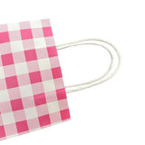 Load image into Gallery viewer, 10 Pack Pink Gingham Paper Bag - 15cm x 8cm x 21cm