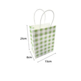 Load image into Gallery viewer, 10 Pack Green Gingham Paper Bag - 15cm x 8cm x 12cm