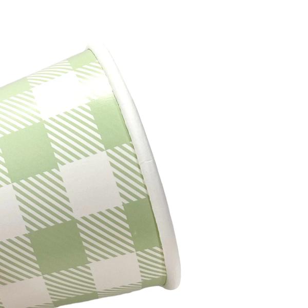 10 Pack Green Gingham Paper Tub - 473ml