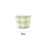 Load image into Gallery viewer, 10 Pack Green Gingham Paper Tub - 473ml