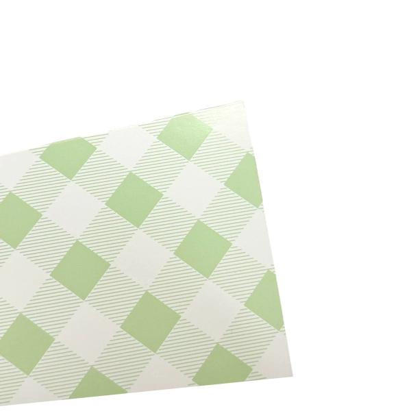 10 Pack Green Gingham Popcorn Box - 10cm x 6cm x 15cm