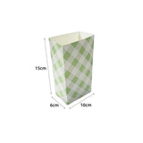 Load image into Gallery viewer, 10 Pack Green Gingham Popcorn Box - 10cm x 6cm x 15cm