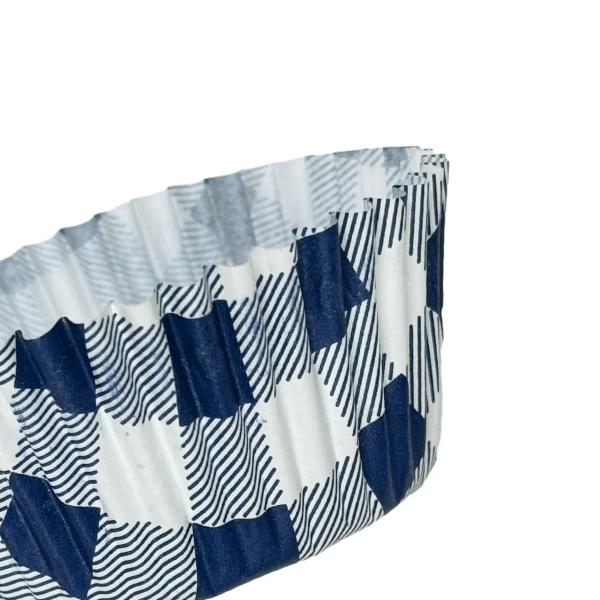 25 Pack Blue Gingham Cupcake Cup - 7cm x 3cm x 5cm