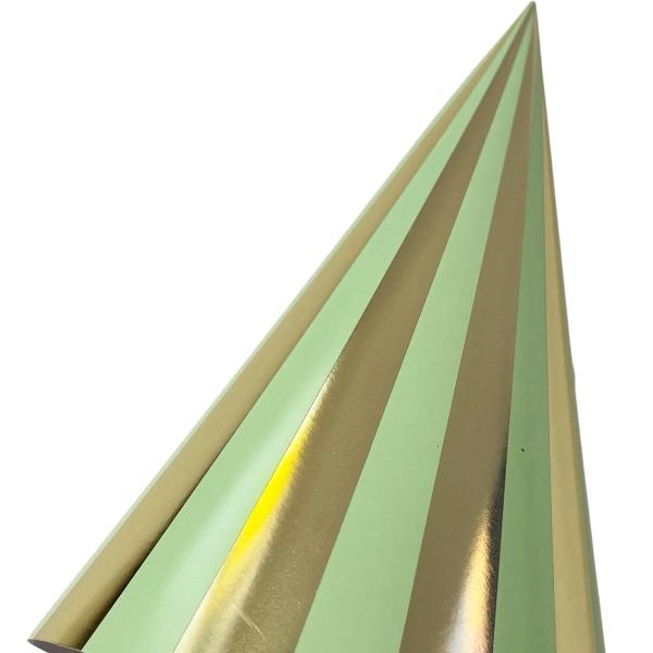 6 Pack Green Gingham Paper Hat - 10cm x 16cm