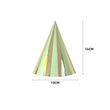 Load image into Gallery viewer, 6 Pack Green Gingham Paper Hat - 10cm x 16cm