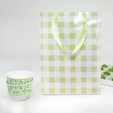 Load image into Gallery viewer, Green Gingham Paper Bag - 25cm x 10cm x 33cm