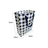 Load image into Gallery viewer, Blue Gingham Paper Bag - 25cm x 10cm x 33cm