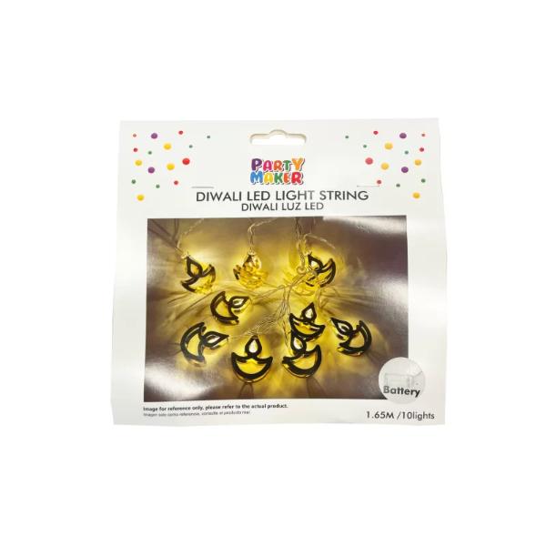 10 Luz Led Diwali Diya Light String - 165cm