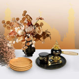 Load image into Gallery viewer, 4 Pack Metal Ceramic Arabic Incense Burner Set - 25cm x 17.5cm