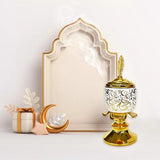 Load image into Gallery viewer, Metal Ceramic Gold & White Arabic Incense Burner - 9cm x 14cm