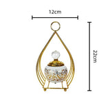Load image into Gallery viewer, Metal Ceramic Gold & White Arabic Incense Burner With Holder - 12cm x 22cm