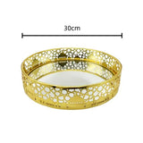 Load image into Gallery viewer, Round Golden Mirror Serving Tray - 30cm