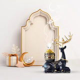 Load image into Gallery viewer, Arabic Black Deer Metal Ceramic Incense Burner - 16cm x 19cm