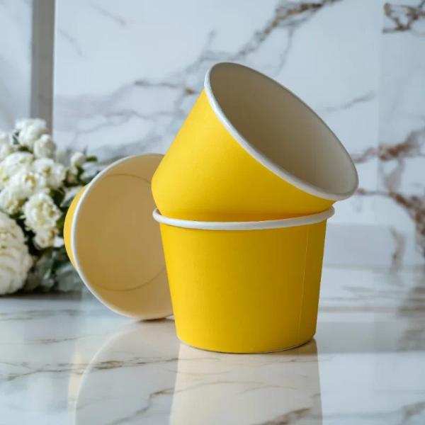 12 Pack Yellow Paper Tubs - 16oz