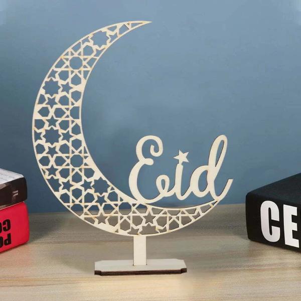 Eid Moon Wooden Ornament