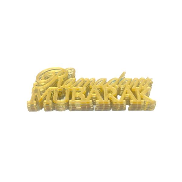 6 Pack Gold Acrylic Ramadan Mubarak Cupcake Toppers