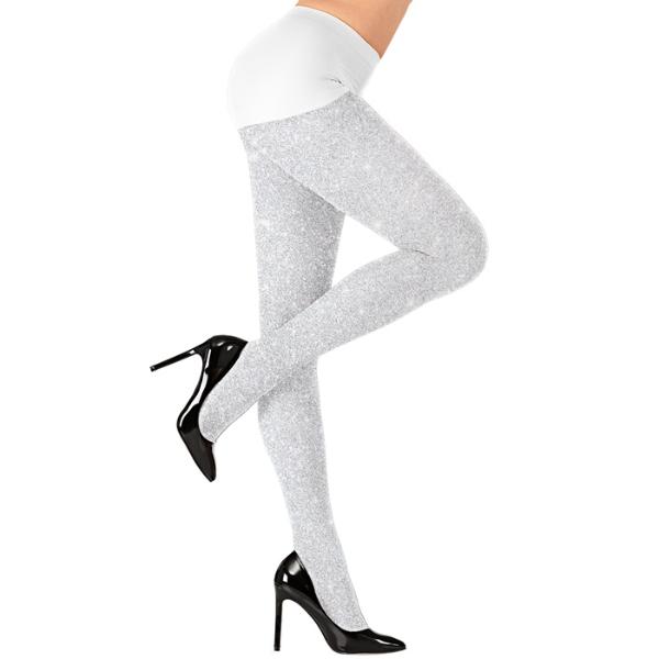 Glitter White 40 Denier Pantyhouse - X Large