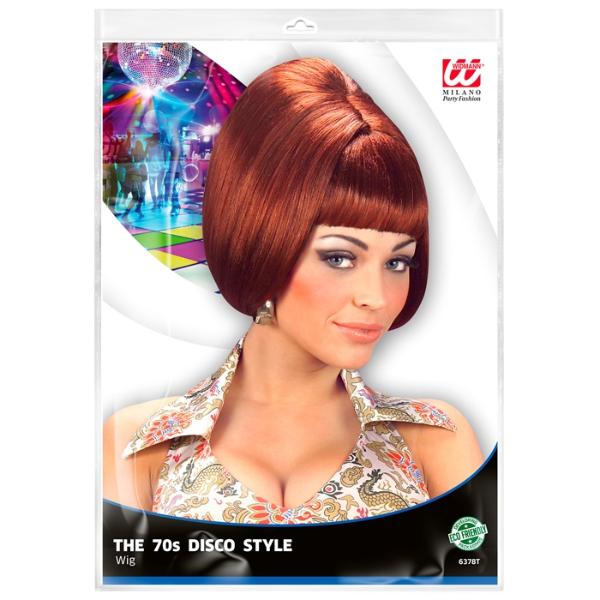 70s Party Girl Burgundy Wig In Polybag