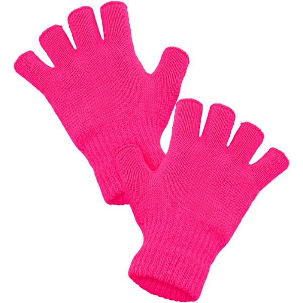 Neon Pink Fingerless Gloves