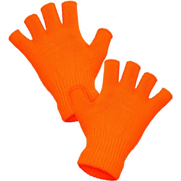 Neon Orange Fingerless Gloves