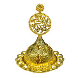 Load image into Gallery viewer, Gold Mini Metal Round Incense Burner - 7cm x 8.3cm
