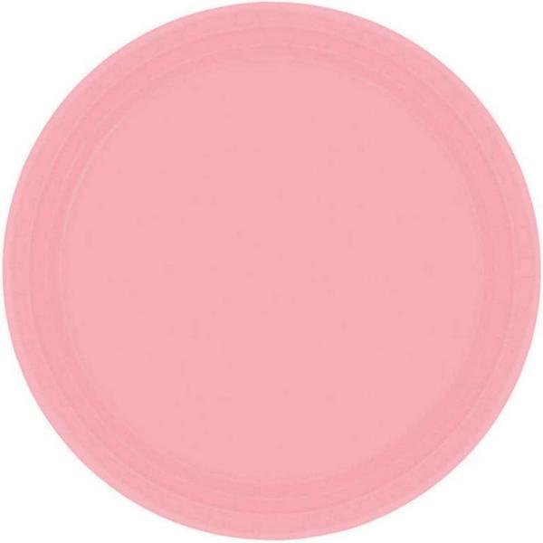 20 Pack Pink Round Paper Plates - 23cm
