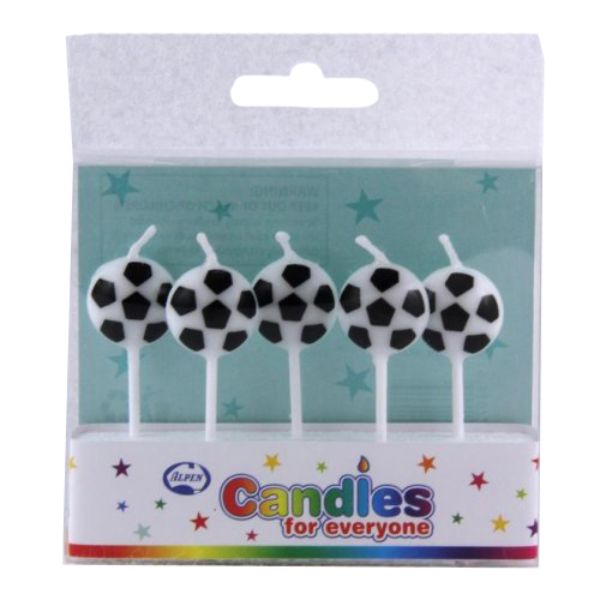 5 Pack Soccer Birthday Candles
