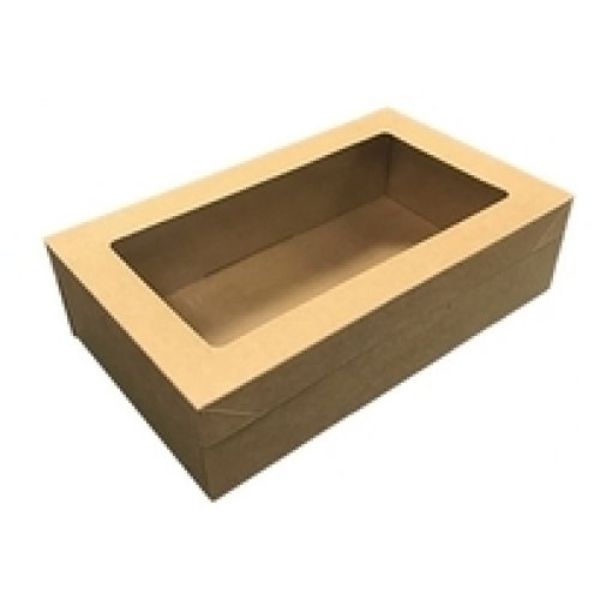 2 Pack Eco Kraft Extra Small Grazing Box With Lids - 25.8cm x 15.5cm x 8cm