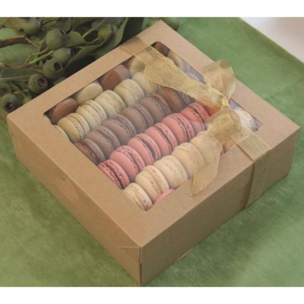 2 Pack Small Eco Kraft Grazing Box With Lid - 22.5cm x 22.5cm x 6cm