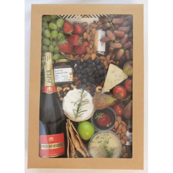 2 Pack Extra Large Eco Kraft Grazing Box With Lid - 45cm x 31cm x 8cm