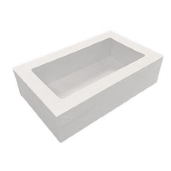 2 Pack Extra Small White Grazing Box With Lid - 25.8cm x 15.5cm x 8cm