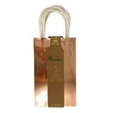 Load image into Gallery viewer, 5 Pack Metallic Rose Gold Paper Party Bags - 21.5cm x 13cm x 8cm