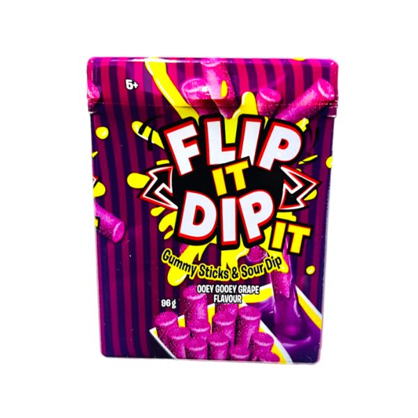 Flip It Dip It Gummy Stick & Sour Dip - 96g