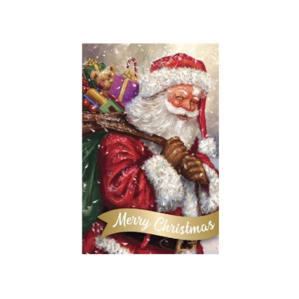 Christmas Santa Design With Metallic Highlights Greeting Cards - 1cm x 17.5cm