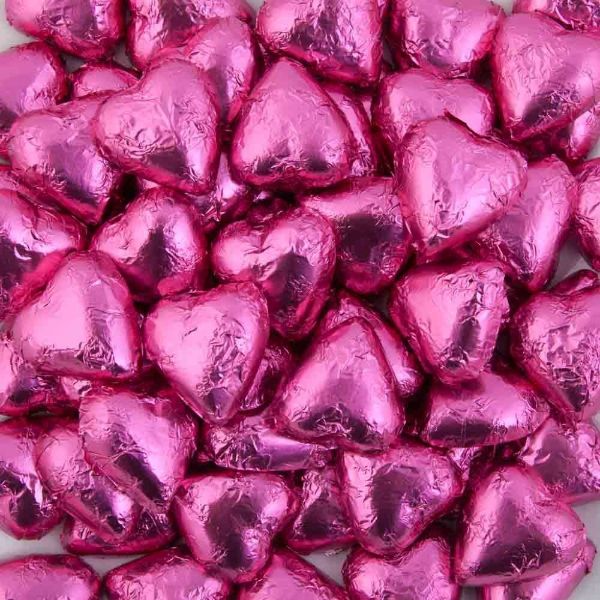 Hot Pink Chocolate Hearts - 1kg