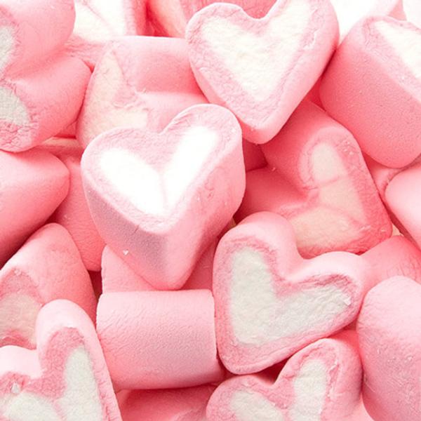 8 Pack Pink & White Mallow Heart - 800g