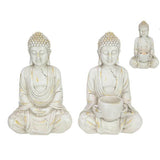 Load image into Gallery viewer, 30cm White & Gold Brushed Rulai Decor Buddha 2 Asstd