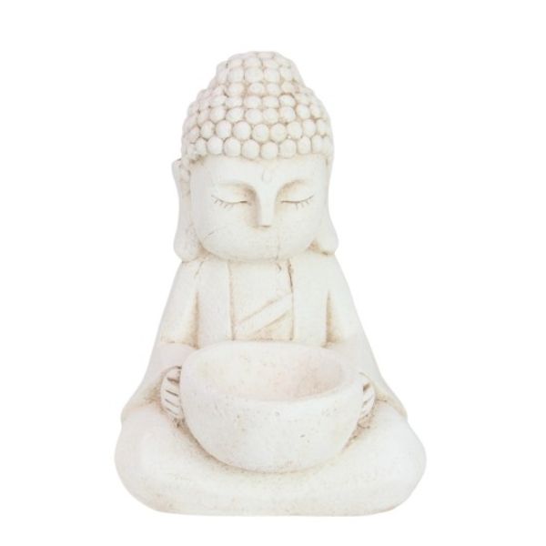32cm Sitting Cream Buddha 2 Asstd