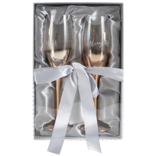 Mr & Mrs Rose Gold Ombre Champagne Set - 150ml