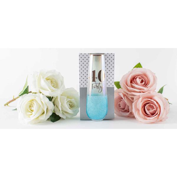40 Glitterati Colour Stemless Champagne Glass - 180ml