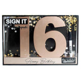 Load image into Gallery viewer, Rose Gold 16th Birthday Signature Block
