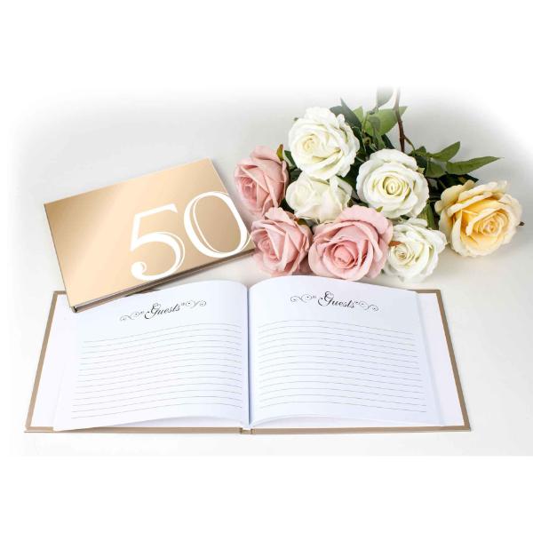 Rose Gold 50 Guest Book