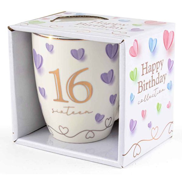 Sweet 16th Happy Birthday Heart Mug - 350ml