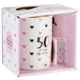 Load image into Gallery viewer, 50th Sweet Heart Mug With Gold Handle - 360ml