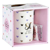 Load image into Gallery viewer, 80th Sweet Heart Mug With Gold Handle - 360ml