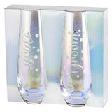 Load image into Gallery viewer, 2 Pack Bride & Groom Stemless Glass Set - 280ml