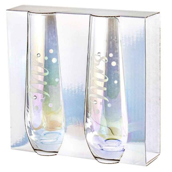 2 Pack Mr & Mrs Stemless Glass Set - 280ml